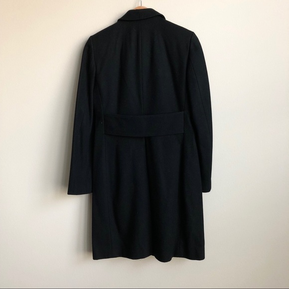 Banana Republic Black Wool Long Coat Satin Lining - Picture 2 of 6